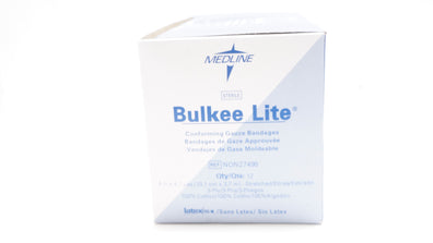Medline NON27498 Bulkee Lite Conforming Gauze Bandage 4inch x 4.1yds - Box of 12